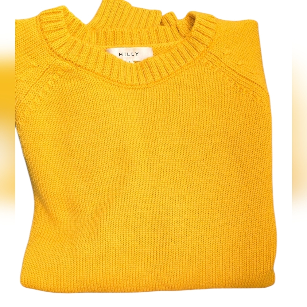 Milly Golden Crew Neck Knit Ballon Sweater